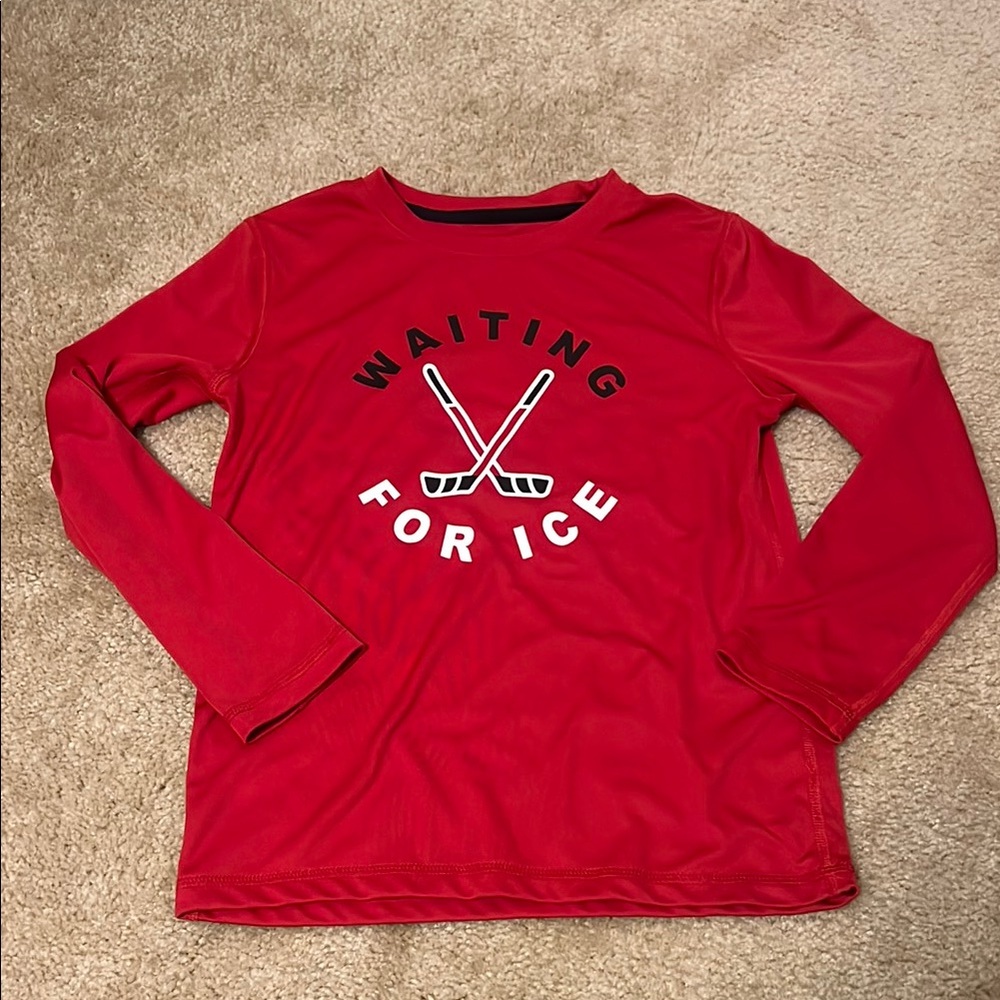 All in Motion Red Long Sleeve Tee -Hockey